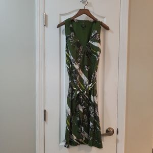 Talbots Green Flower and Butterflies Dress